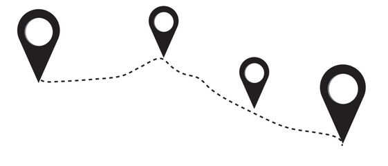 Obraz premium Location pin icon .Location map path distance icon. start location end location icon on white background. vector illustration.
