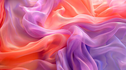 A colorful piece of fabric with a purple and orange swirl