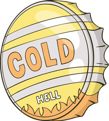 Cartoon bottle cap design