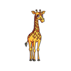 Obraz premium A Cute Giraffe Cartoon, Cartoon Illustration