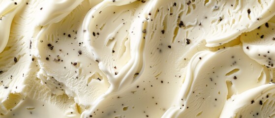 Summer food photography - Close up of stracciatella ice cream gelato texture, top view