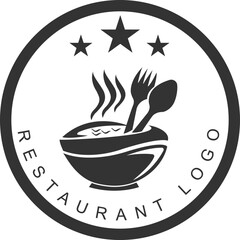 Web restaurant bowl logo,vector vintage