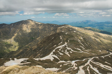 Panoramic view from the summit of Monte Gorzano in the spring season, Lazio region, Italy