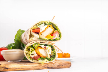 Fried chicken wraps with nuggets