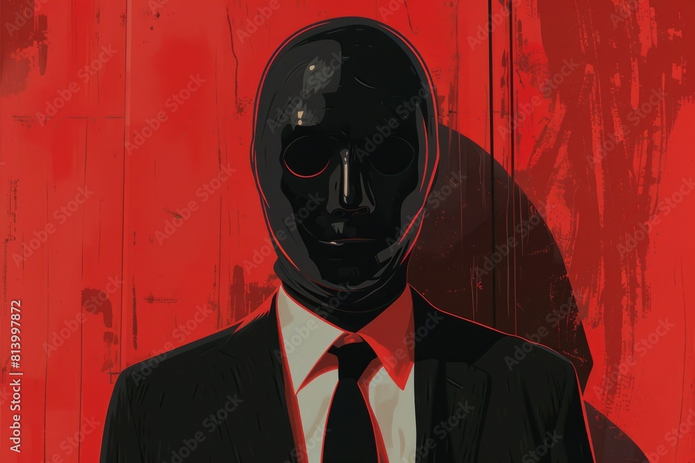Aufkleber a man in a suit and tie standing in front of a red wall. suitable for business and professional conc