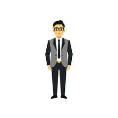 Obraz premium A Businessman Is Portrayed On A Card, Cartoon Illustration