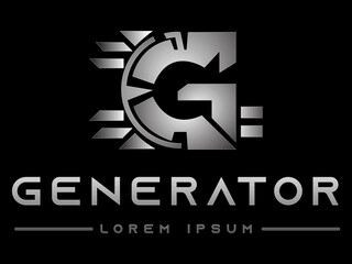 Web letter G in generator technology logo