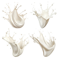Set of milk or cream splashes, cut out