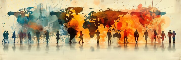 Obraz premium Weaving Humanity: Illustrating the Interconnectedness of Cultures Over Time Through Anthropological Research