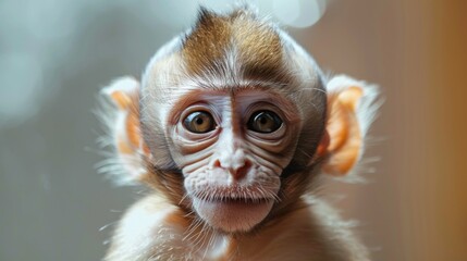 Close up of a baby monkey. Suitable for nature and wildlife concepts