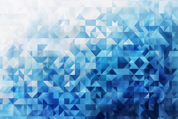 geometric mosaic pattern with disintegrating pixels and blue gradient lines vector illustration