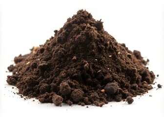 Pile of soil isolated white background
