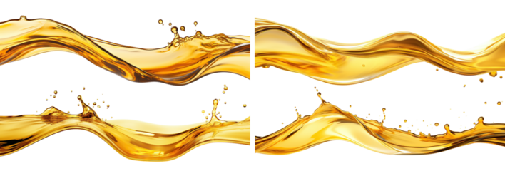 Set of golden oil splashes, cut out