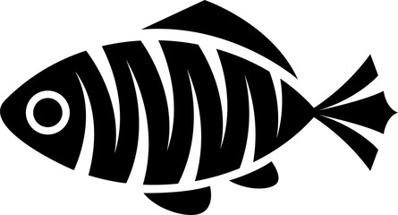 Abstract decorative, stylized fish illustration.
