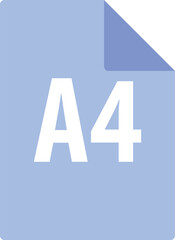 Flat design blue A4 file icon. Vector.