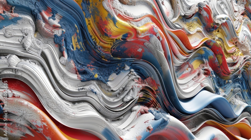 Poster a captivating 3d rendering showcases an abstract piece of surreal art featuring a textured backgroun
