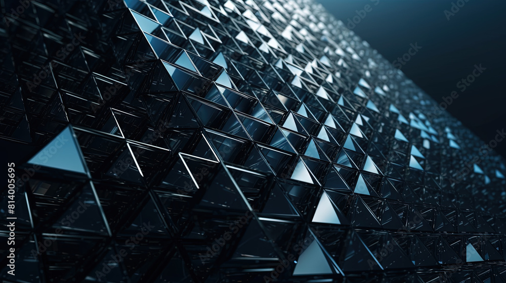 Poster Abstract background with structure of neon triangles and technology style.