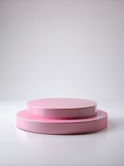  pink podium on a white background, product demonstration