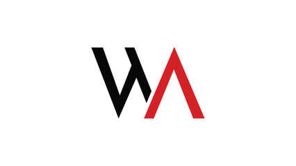 Alphabet Letter WA Logo Design, WA Letter Initials Logo