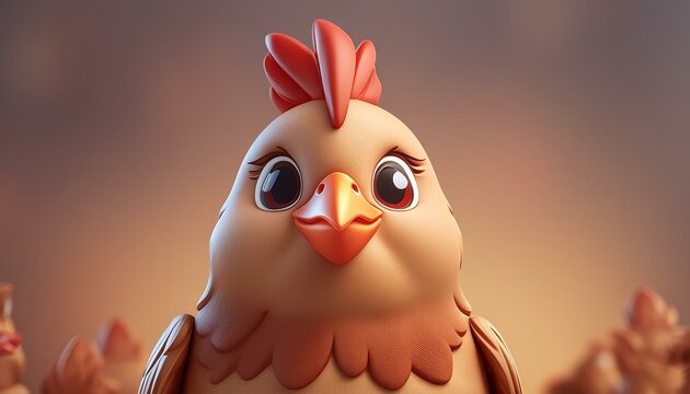 Galinha 3d Kawaii