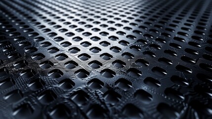 Obraz premium Black plastic material with many small holes for water drainage.