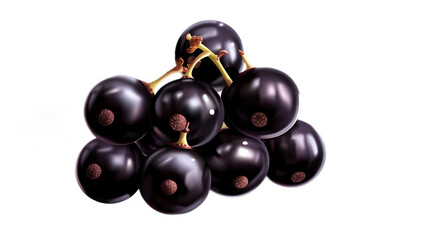Blackcurrants with Transparent background.