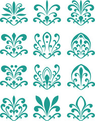 Set of decorative divider elements. Border florish collection. Vector.