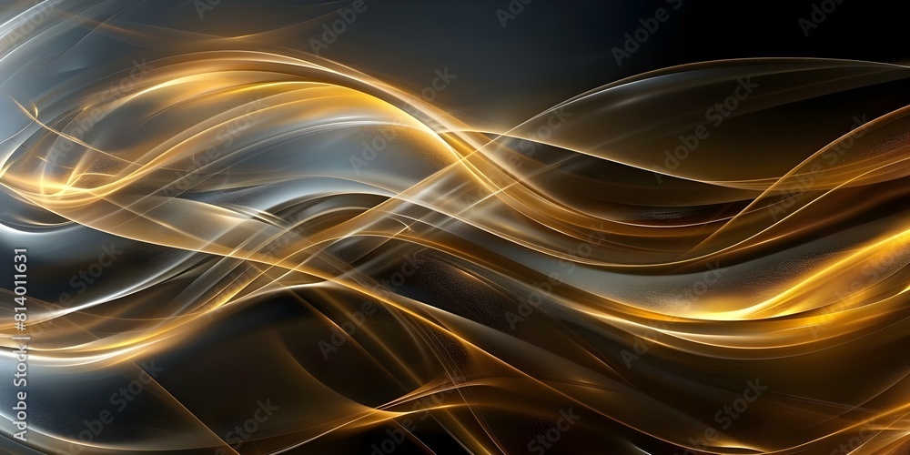 Poster creating a visually striking and refined look with luxurious gold lines on black background. concept