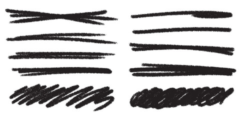 The side is drawn with a black pencil and the set is swaying. Vector charcoal strokes on a white background, strokes and swirls. Doodle style sketchy lines. Horizontal wavy strokes