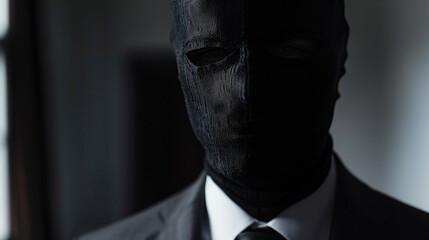 Businessman wearing a mask, suitable for business concept