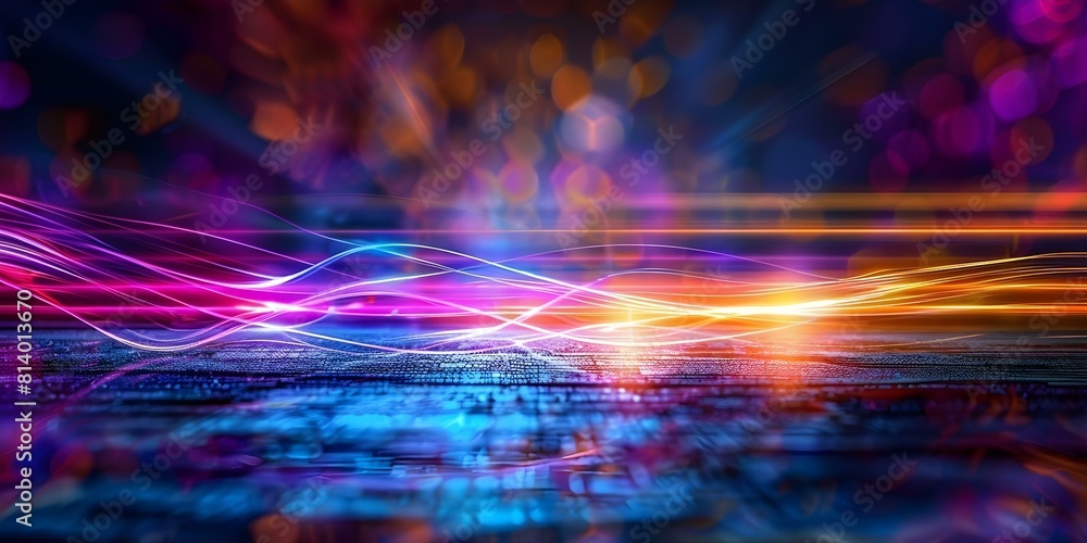 Aufkleber capturing a golden lens flare with bokeh effect on dark background: isolated colorful glow. concept 