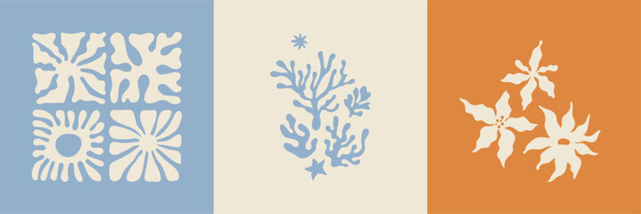 Vector logo and print design templates, summer palms, tropical hand drawn illustrations,  palm trees boho elements, vertical covers and banners © venimo