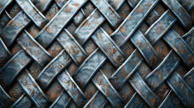 Blue and gray metal background with a basketweave pattern.