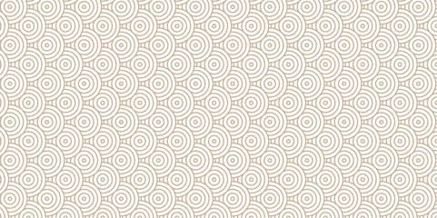 Overlapping Pattern Minimal diamond geometric waves spiral and abstract circle wave line. brown color seamless tile stripe geometric create retro square line pattern white background.