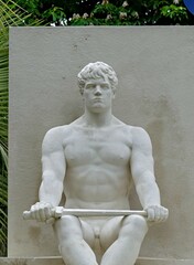 B&eacute;ziers, May 2024: Visit the magnificent city of B&eacute;ziers in Occitanie. World War 2 memorial - Jean MOULIN