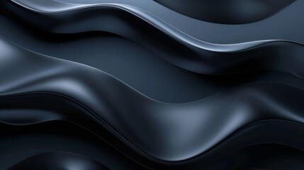 Obraz premium 3D black Illustration wave background with tech abstract flow curves