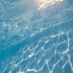 Blue sea water surface. Reflection of sunlight on the water surface. Abstract background for design.