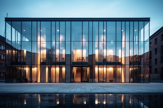 Impressive Architectural Design Featuring Double-Volume Window Sections on a Large Building