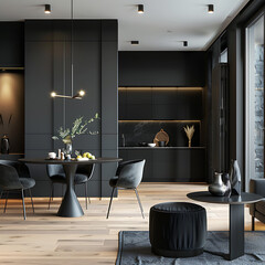 modern living room with fireplace