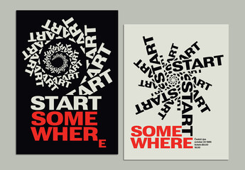 Creative Poster Design Layout with Bold Vortex Typography