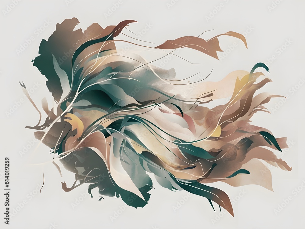 Poster serene abstract composition with delicate color blending