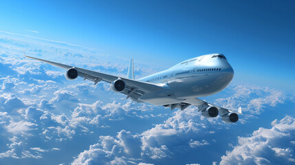 Fototapeta premium Illustration of a very high-class private jet. Unusual background. Expensive and prestigious. Luxury class.