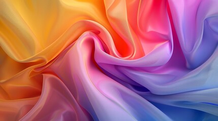 Obraz premium 3D fashion rainbow swirl luxury wave silk background for technology web advertising branding