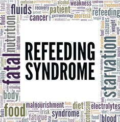 Fototapeta premium Refeeding Syndrome word cloud conceptual design isolated on white background.