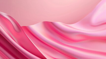 Fototapeta premium 3D pink peach romantic silk shiny fashion luxury background with gradient for web advertising technology branding Valentine's day