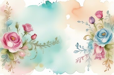 Watercolor spring flower for scrapbooking wedding, birthday, card, background, invitation, wallpaper, sticker, decoration etc.