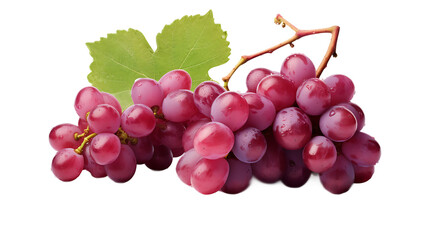 Fototapeta premium Grapes and a grape slice with a transparent background.