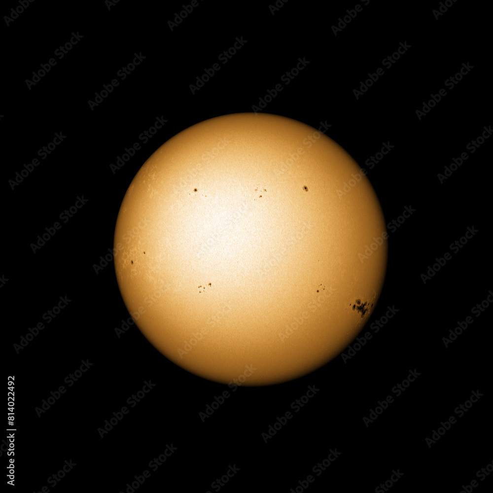 Wall mural suns surface with sunspots on 12th of may 2024 with the active sunspot region 3664