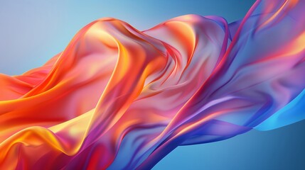 Obraz premium 3D fashion rainbow swirl luxury wave silk background for technology web advertising branding