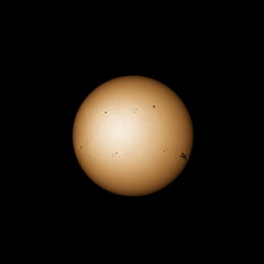 Suns surface with sunspots on 12th of May 2024 with the active sunspot region 3664 